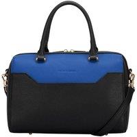 Smith and Canova Women's Two-Tone Leather Zip Top Grab Bag in Black