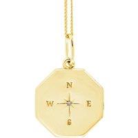 The Fine Collective Women's Gold Plated Compass Ocatagon Pendant Necklace | Size: 18 inches