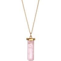 The Fine Collective Women's 18ct Gold Plated Sterling Silver Rose Quartz Pendant Necklace | Size: 18 inches