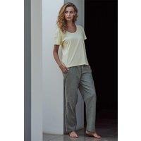 British Boxers Women's 'Whitby Jet' Herringbone Brushed Cotton Pyjama Trousers in Dark Grey | Size: Small