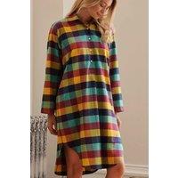 British Boxers Women's 'Edinburgh' Check Brushed Cotton Nightshirt | Size: Small