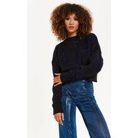 House of Holland Women's Sparkle Star Jumper in Black | Size: Medium