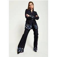 Star Print Trousers In Black