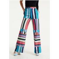 Colour Bar Print Wide Leg Trousers