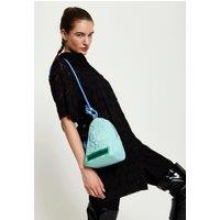 House of Holland Women's Cross Body Bag With Quilted Logo In Blue Tones & Rope Strap Detail