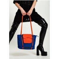 Tote Bag With Quilted Logo In Orange And Royal Blue