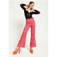Pink Flame Clashing Colours Flared Trousers