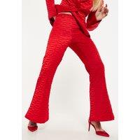 Lips Quilted Trousers In Red
