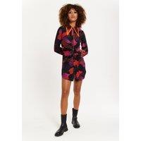 Abstract Wire Print Mesh Shirt Dress