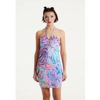 Printed Jersey Mini Dress In Contrast Colours