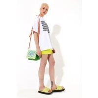 Cross Body Bag In Green With 'House' Print