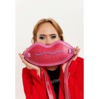 Lip Shape Shoulder Bag In Pink With Acrylic Front