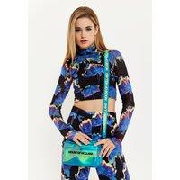 House of Holland Women's Cyber Wave Blue Metallic Crossbody Bag