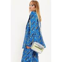 House of Holland Women's Cyber Wave Silver Metallic Crossbody Bag