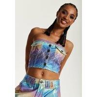 House of Holland Women's Metallic Rainbow Bandeau Top | Size: 10