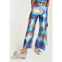 House of Holland Women's Metallic Rainbow Cargo Trousers | Size: 8