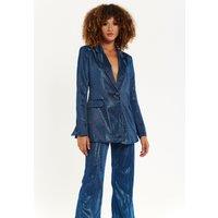 House of Holland Women's Navy Shimmer Blazer in Blue | Size: 10