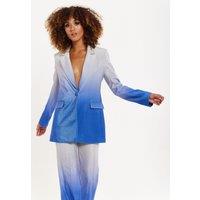 House of Holland Women's Ombre Shimmer Blazer In Blue & Silver | Size: 10