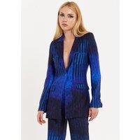 House of Holland Women's Abstract Print Heart Pocket Blazer in Blue | Size: 8