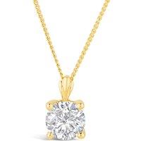 Fraser Hart Women's 9ct Gold 5mm Four Claw Cubic Zirconia Set Pendant (Chain Included) in Yellow