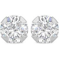 Fraser Hart Women's 9ct White Gold 5mm Four Claw Cubic Zirconia Stud Earrings