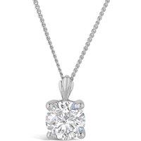 Fraser Hart Women's 9ct White Gold 5mm Four Claw Cubic Zirconia Set Pendant (Chain Included)
