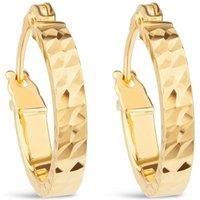 Fraser Hart Women's 9ct Yellow Gold Diamond Cut Hoop Earrings