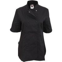 Dennys Women's Short Sleeve Fitted Chef Jacket in Black | Size: 3XL