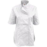 Dennys Women's Short Sleeve Fitted Chef Jacket in White | Size: XL
