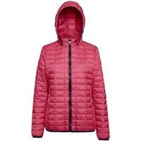 2786 Women's Honeycomb Padded Hooded Jacket in Red | Size: XL