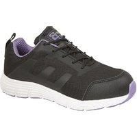 Grafters Women's Toe Capped Safety Trainers in Jet Black | Size: 5