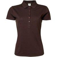 TEE JAYS Women's Luxury Stretch Short Sleeve Polo Shirt in Chocolate | Size: 3XL