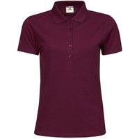 TEE JAYS Women's Luxury Stretch Short Sleeve Polo Shirt in Wine | Size: Medium