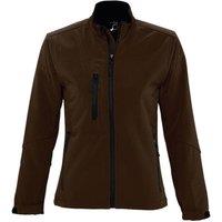 SOL'S Women's Roxy Soft Shell Jacket (Breathable, Windproof & Water Resistant) in Chocolate | Size: Large