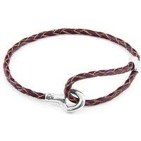 ANCHOR & CREW Women's Blake Silver & Braided Leather Bracelet in Purple