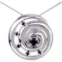 Ojewellery Women's Sapphire Ammonite Pendant Necklace in Silver | Size: 22 inches
