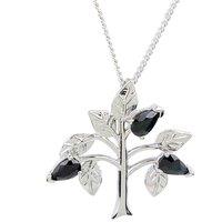 Ojewellery Women's Sapphire Tree of Life Pendant Necklace in Silver | Size: 18 inches