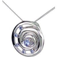Ojewellery Women's Tanzanite Ammonite Pendant Necklace in Silver | Size: 22 inches