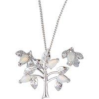 Ojewellery Women's Opal Tree of Life Necklace Earring Set in Silver | Size: 18 inches