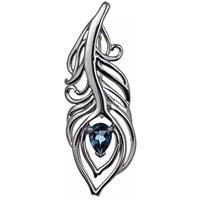 Ojewellery Women's London Topaz Peacock Feather Brooch in Blue