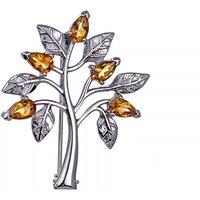 Ojewellery Women's Citrine Brooch Tree of Life in Yellow