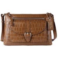 'Pretty' Croc Embossed Leather Shoulder Bag