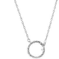 ANCHOR & CREW Women's Twirled Rope Link Paradise Silver Necklace Pendant | Size: 20 inches