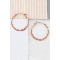 Otis Jaxon London Women's Hammered Sterling Silver Small Hoop Earrings in Rose Gold
