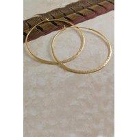 Otis Jaxon London Women's Sterling Silver Hammered Large Hoop Earrings in Gold