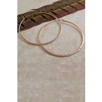 Otis Jaxon London Women's Sterling Silver Hammered Large Hoop Earrings in Rose Gold