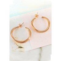 Otis Jaxon London Women's Interwoven Sterling Silver Hoop Earrings in Rose Gold