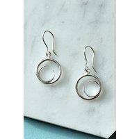 Otis Jaxon London Women's Tapered Round Eclipse Sterling Silver Drop Earrings