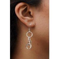 Otis Jaxon London Women's Sterling Silver Planet Long Drop Earrings