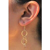 Otis Jaxon London Women's Sterling Silver Planet Long Drop Earrings in Gold